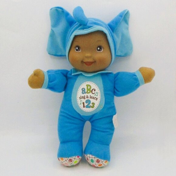 Goldberger Sing & Learn Blue Elephant Doll Sings ABC's123 Logo Adorable Elephant - Picture 1 of 4